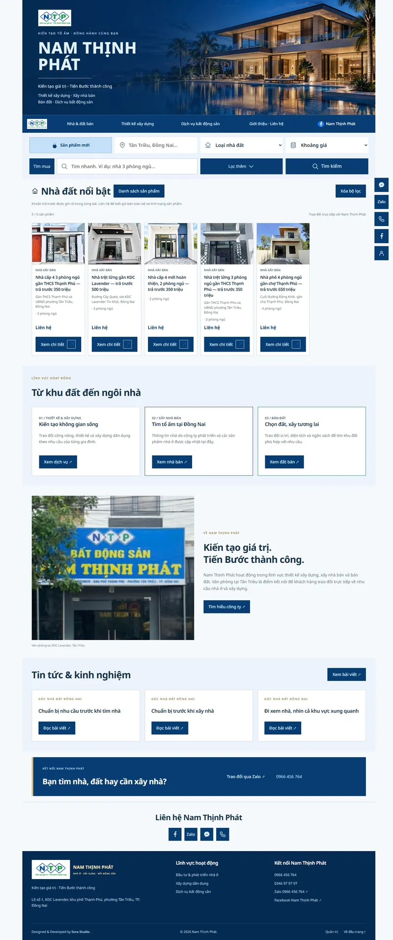 Trang chủ Nam Thịnh Phát trên máy tính