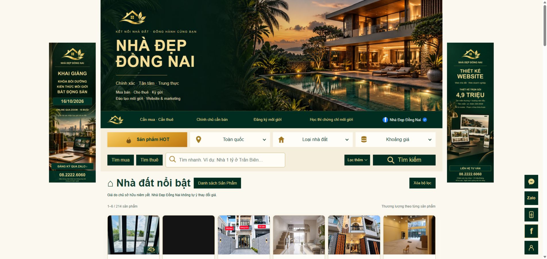 Website Nhà Đẹp Đồng Nai đã bàn giao